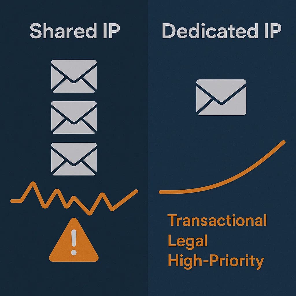 IP dedicada vs IP compartida: Qué debes saber si envías notificaciones críticas