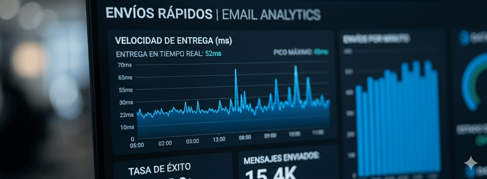 Visualización de infraestructura SMTP y entrega de datos rápida para Opptima